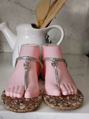 TORY BURCH Metallic Cork Sandals - Women's